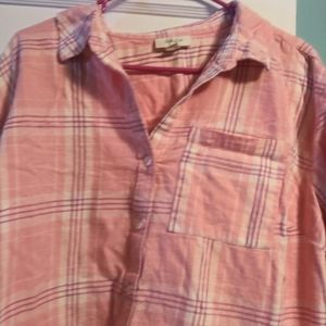Plaid long sleeve top